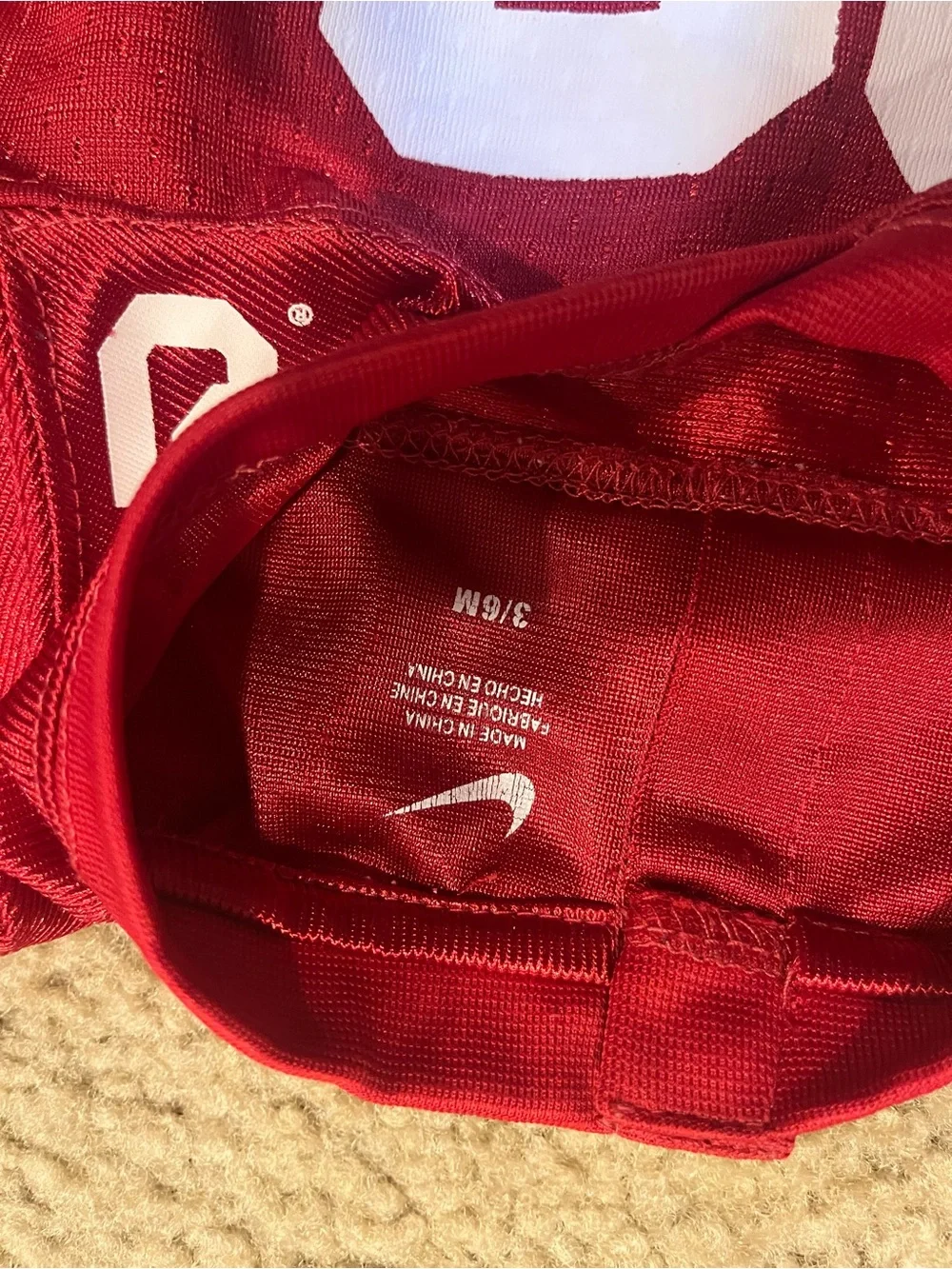 Nike Oklahoma Sooners Red Baby One-Piece Football Bodysuit 3-6 month